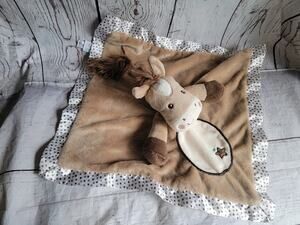 Douglas Baby Plush Pony Horse Lovey Satin Trim Star Security Blanket 15"